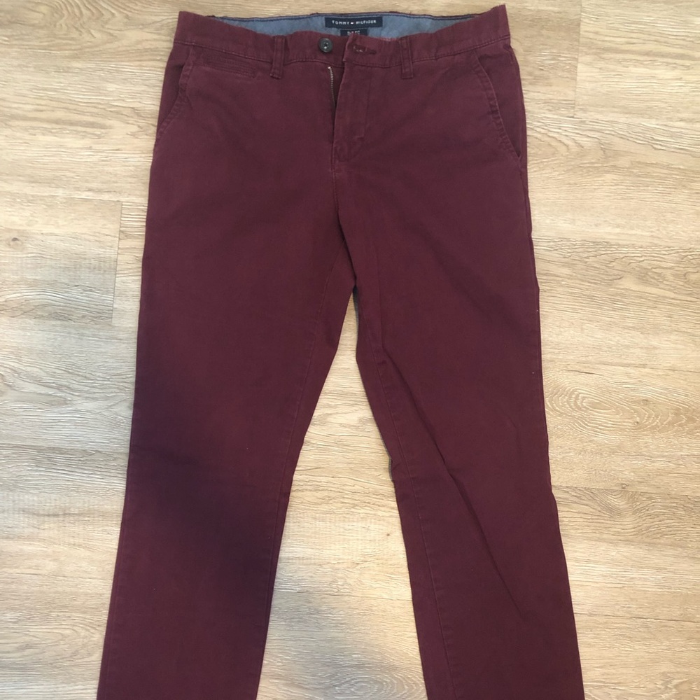 Tommy Hilfiger Red Slim Fit Chino Pants 31x32